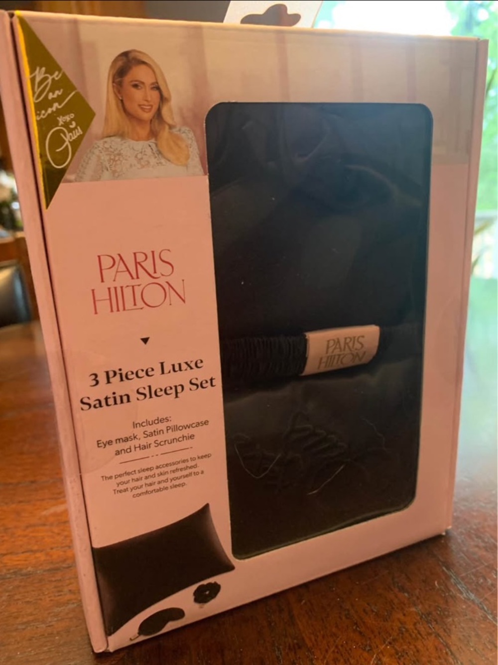 Paris Hilton 3-Piece Luxe Satin Sleep Set - Black